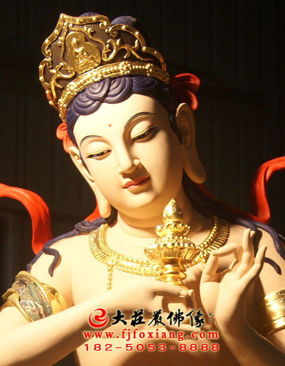 彩繪描金供養(yǎng)菩薩